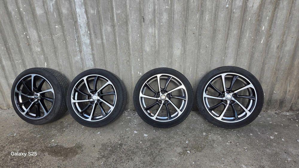 Алуминиеви джанти ABT BBS DR Mystic Black 18" + летни гуми 0.7 мм, 5×112, за Seat, Audi, VW, Skoda