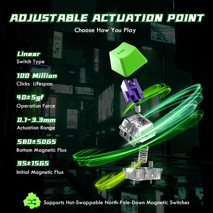 ATTACK SHARK R85 HE Magnetic (black) Игровая магнитная клавиатура