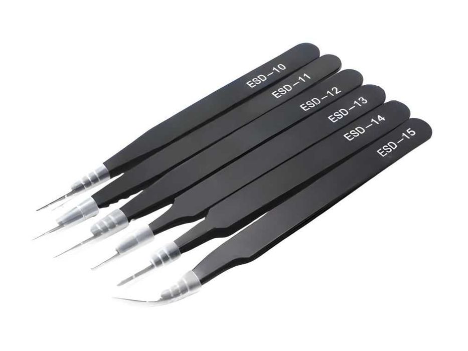 Set 6 Pense Antistatice de Precizie ESD, Otel Inoxidabil, Electronica/GSM