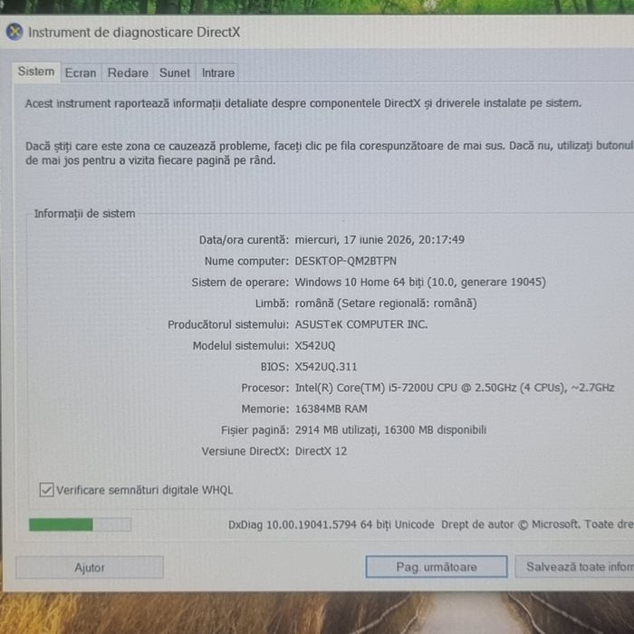 Asus I5-7200U, 16Gb Ram