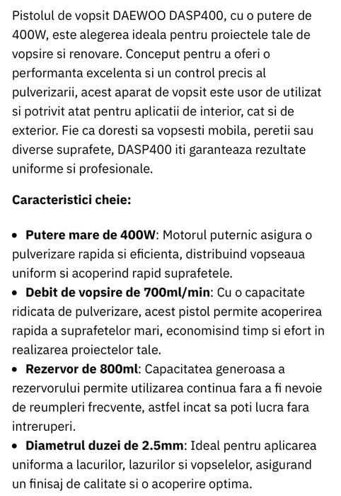 Pistol de vopsit Daewoo DASP400