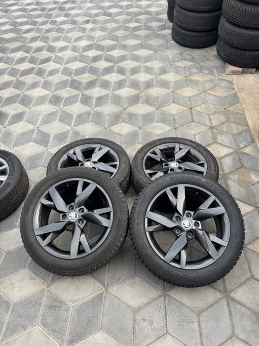 Jante Orig”Skoda R17(5x112)”Octavia 4/3/2/Karoq/Kodiaq/Superb/Yeti/Vw/Audi/Seat~Negre”