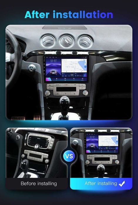 NAVIGATIE Android 14 Ford S MAX 2006 - 2015 Waze CarPlay + CAMERA