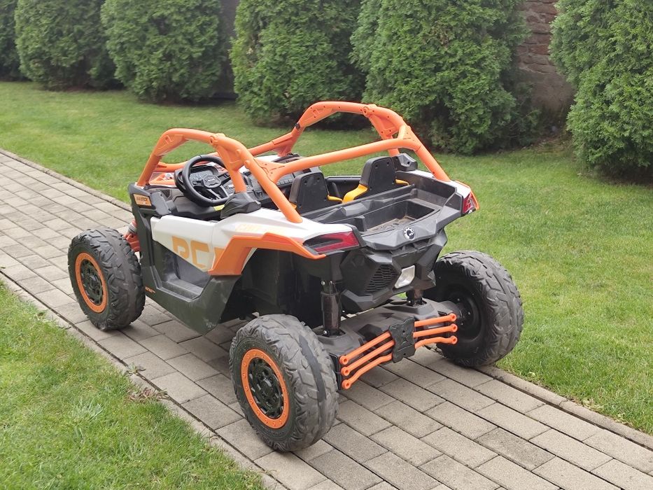 ATV copii, UTV Copii Buggy Maverick Turbo RR Orange, 4x4, 800w, Scaune Piele, 2 Locuri