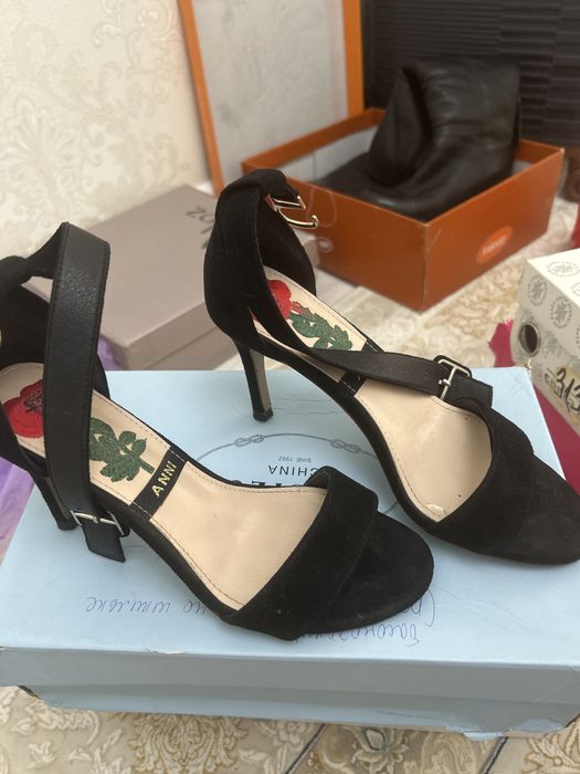 Туфли, замшевые, черные