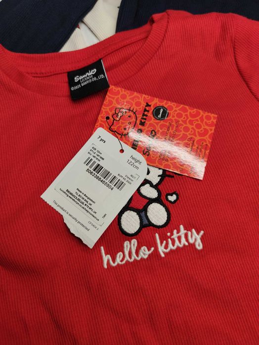 Детски блузи с дълъг ръкав за момиче Hello Kitty за 7-годишни. X 3