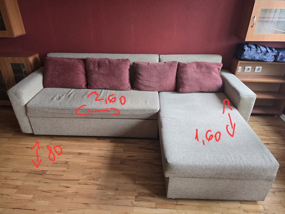 Ъглов диван от 2 части