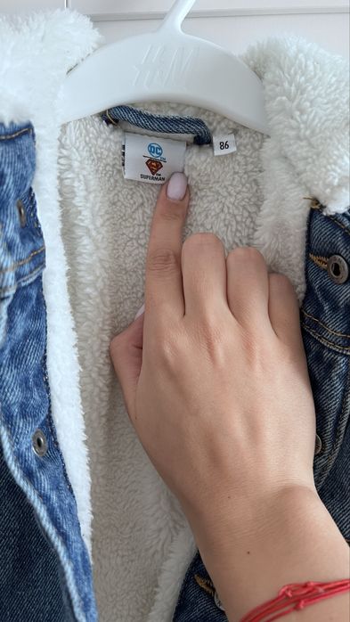 Geaca NOUA de blugi pentru copii, imblanita, marimea 86