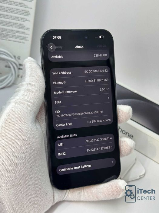 iPhone 15 Pro, 256GB, Black Titanium, НЕРАЗЛИЧИМ ОТ НОВ, 1г. ГАРАНЦИЯ!
