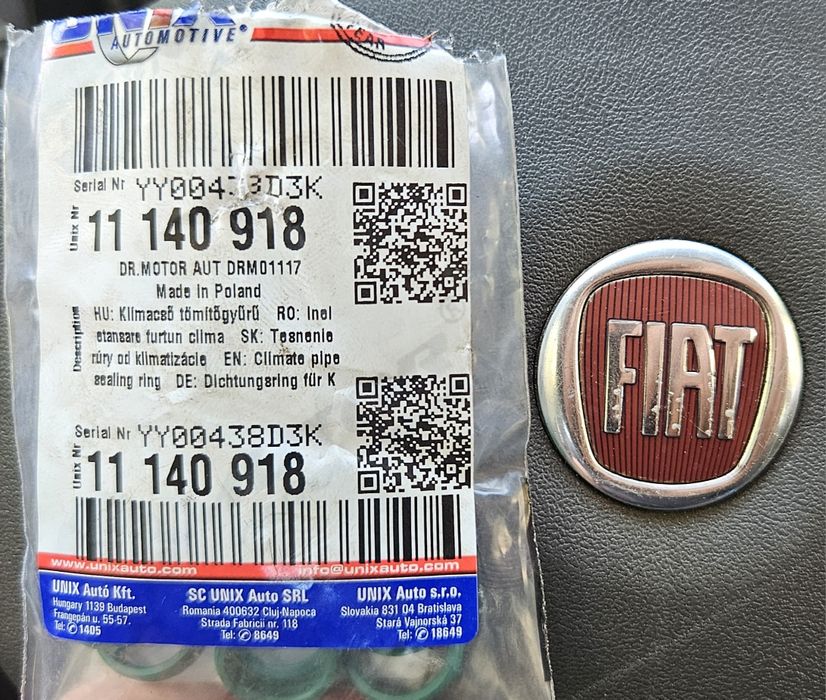 Manseta O-ring AC radiator freon Fiat Panda