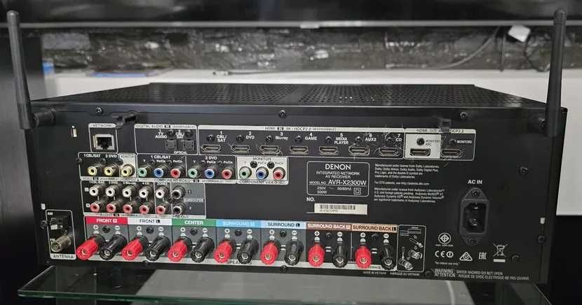 Receiver 7.2 Denon AVR-X2300w Dolby Atmos Wifi Bluetooth 4k usb arc