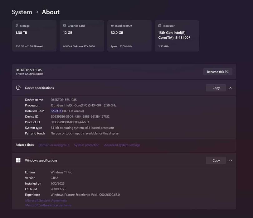 Komplekt RTX3060 12GB/i5-13 gen/32.0 GB DDR4 + Monitor, Kalonka, Kla..