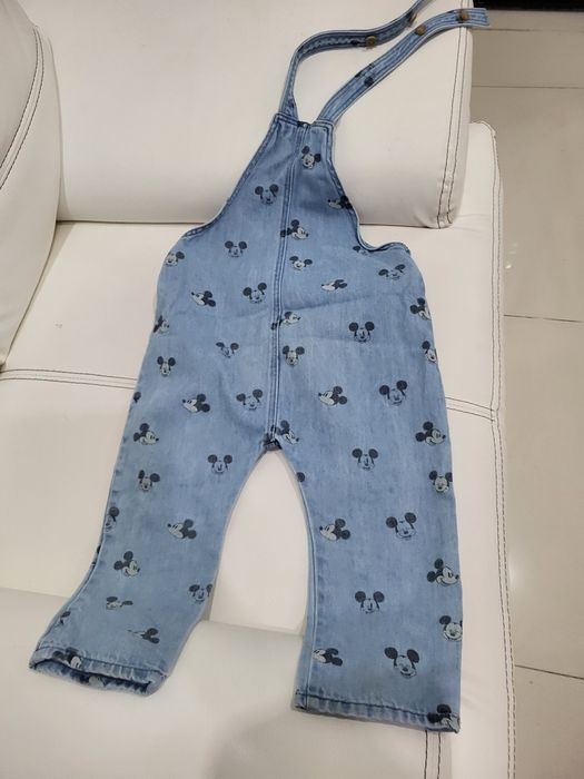 Salopeta HM mar. 98 cu Mickey Mouse, denim  bleu