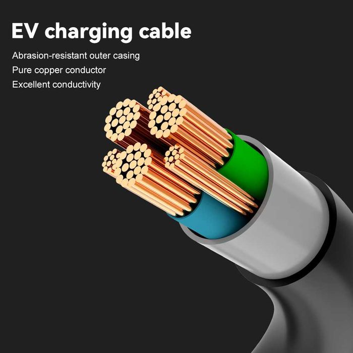 22 кВт Статична Зарядна Станция Wallbox Зарядно Електромобил 5м Тип 2