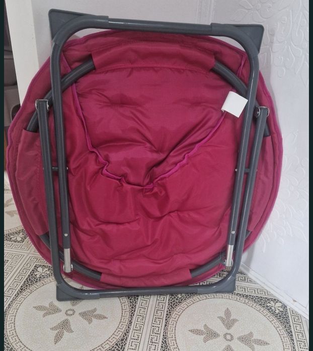 Scaun gradina,  pliabil, otel/textil, fucsia