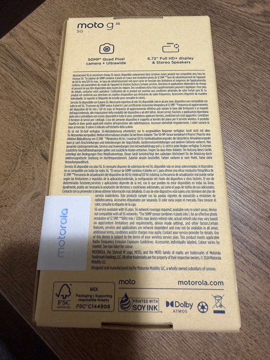Запечатан Motorola Moto g35, 256GB , 4 RAM, 5G, Leaf Green