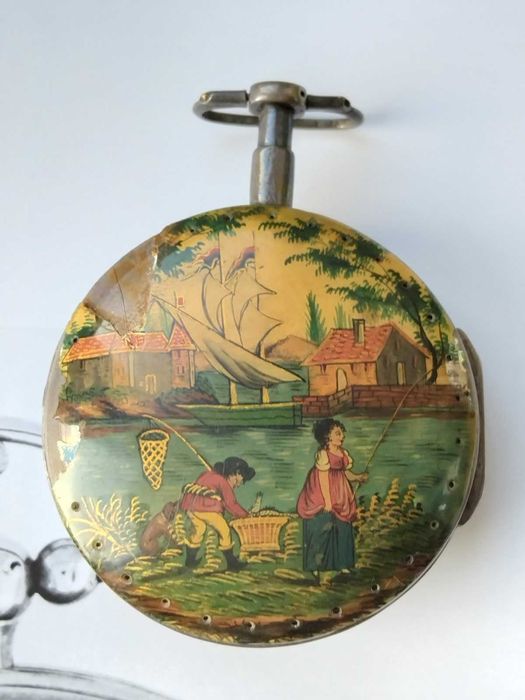 На търг от 1 EUR!  Джобен часовник с будилник, швейцария 1780 г.