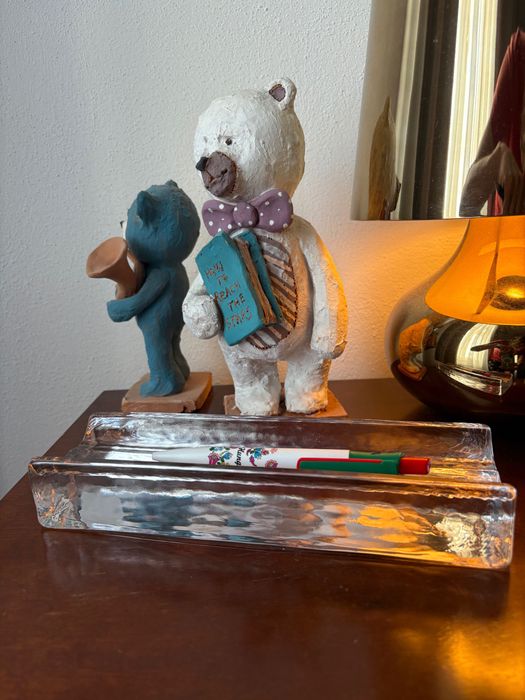 Suport pixuri/creioane Lindshammar ICEGLAS semnat Christen Sjögren