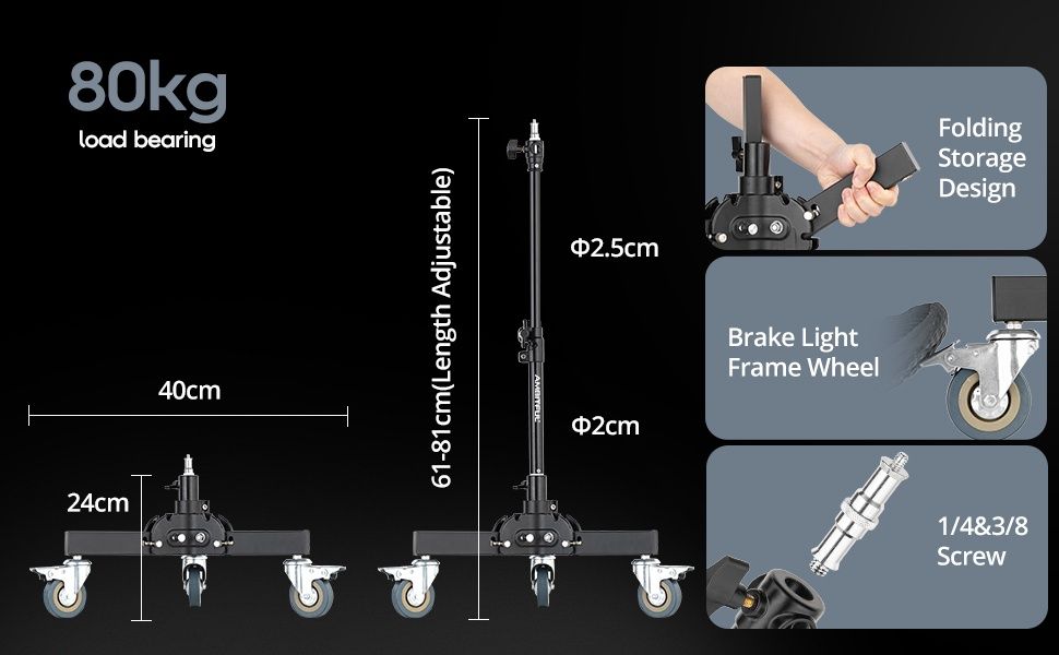 Професионален стоманен статив за студийно осветление - AMBITFUL