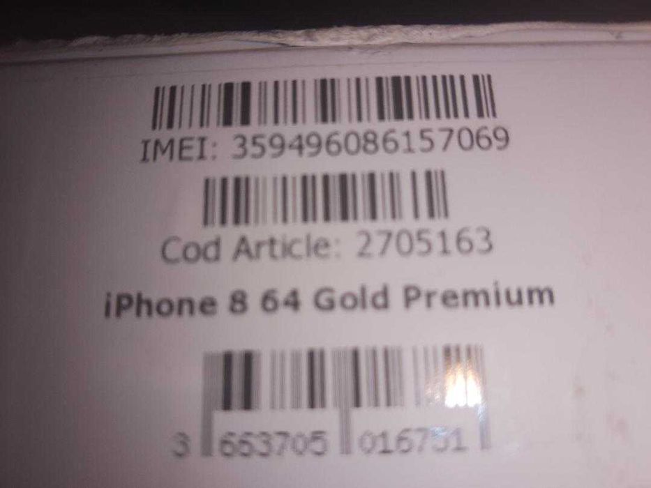 iphone 8 64,gold,sigilat in cutie+husa cadou,noua,sigilata in tipla