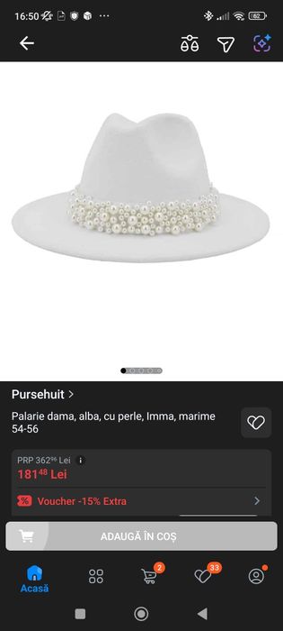 Pălărie alba cu accesorii detașabile