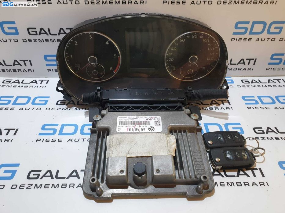 Kit Pornire ECU Calculator Motor Cip Cheie si Ceas Ceasuri Bord cu Imobilizator Volkswagen Jetta 4 2.0 CFHC CFFB 2011 - 2018 Cod 03L906018 02081016309 5C6920970AX 5C6920970A [L4440]
