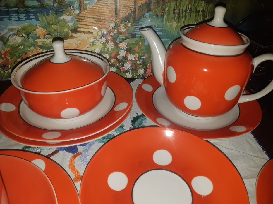 Чайный сервиз горох 70х новый