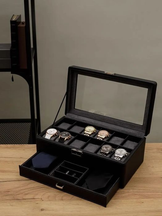 Шкатулка для часов очков и украшений большая с замком