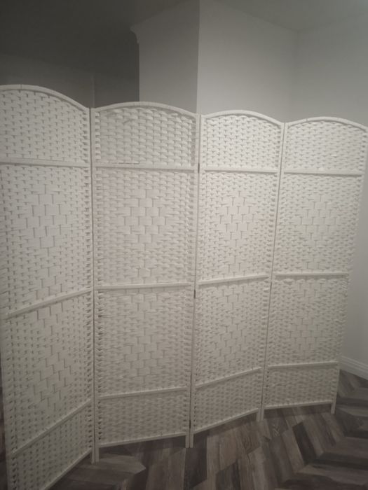 Ширма белая 200 см из дерева