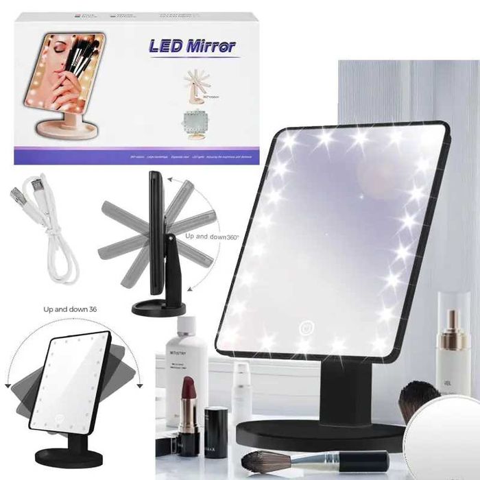 Настолно огледало с LED осветление