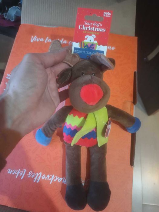 Ren Craciun Moose Plush 8” Fall Scarecrow Patches Stuffed Animal