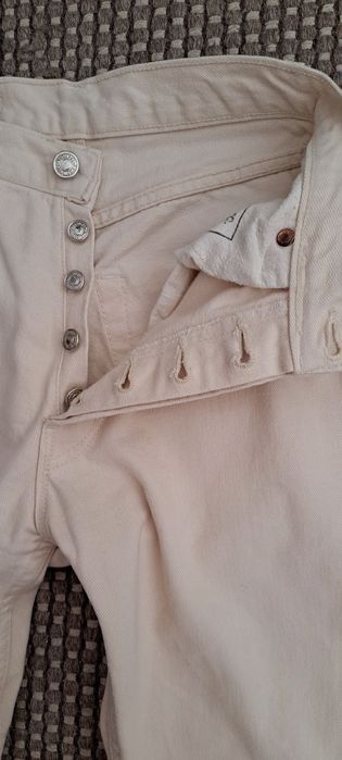 Jeans Levi's 501 W27 W28 (XS) alb ivoire