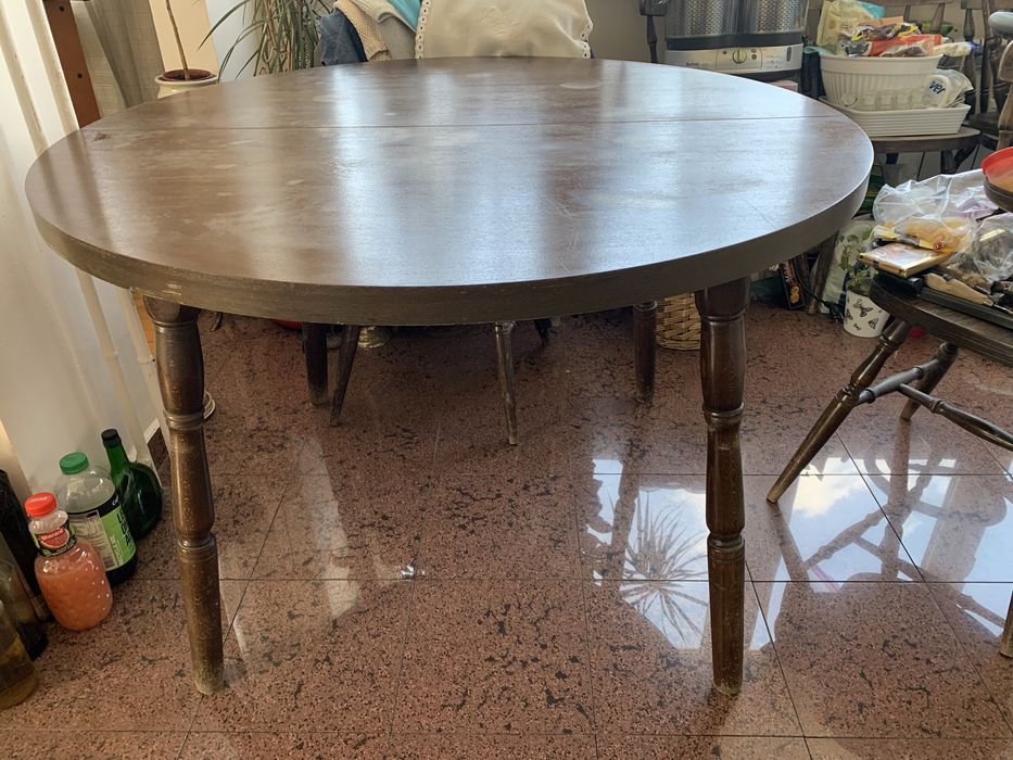 Комплект маса + 6 стола - масивна, дървена маса за хранене