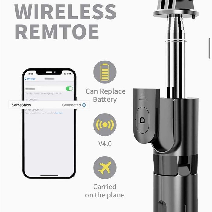 trepied selfie stick telefon 1m