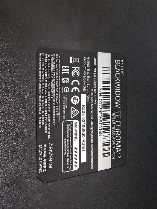 Blackwidow V2 Chroma Tournament Edition - Yellow switches