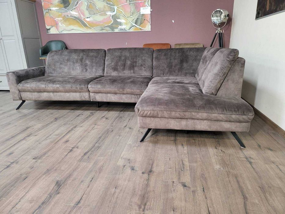 Кафяв ъглов диван от плат LS701521