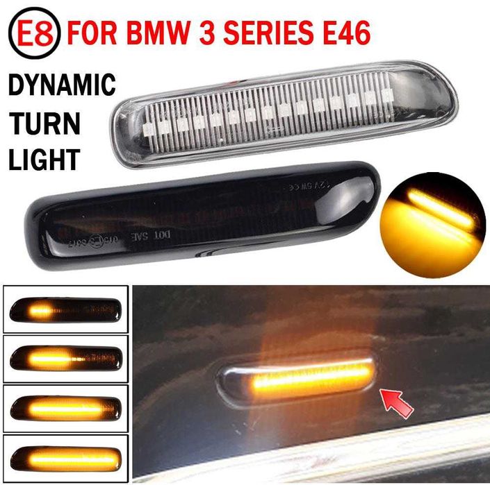LED Динамични Мигачи Бягащи Плаващи Мигач BMW 3 E46 БМВ Е46
