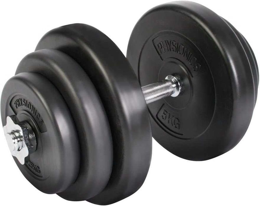 Ganteră 20 kg, Diametru 25 mm, Din plastic și oțel, Spinlock