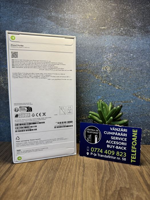 Iphone 17 Pro Max/256Gb/Garantie 2Ani Centrul de Telefoane/Rate