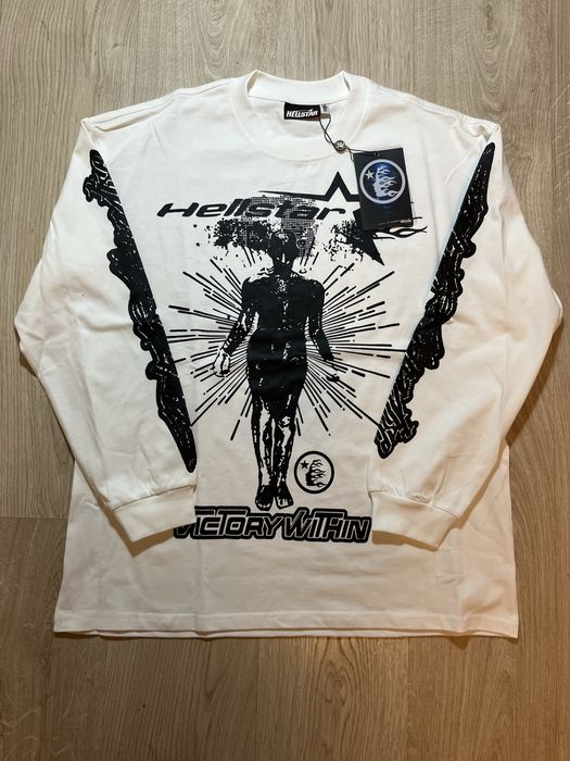 Hellstar long sleeve,хеллстар лонг слив,кофта,белая