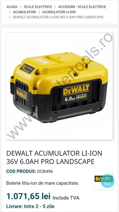DeWalt Foarfeca de tuns gard viu, 2 baterii + incarcator