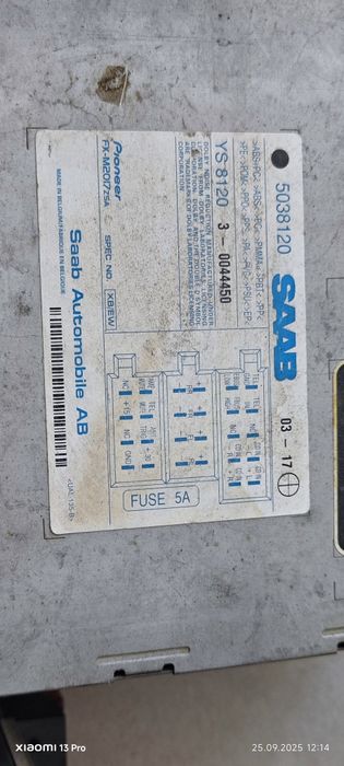 Радио сд касетофон за Saab 95