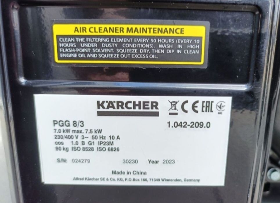 Generator PGG 8/3 marca Kärcher