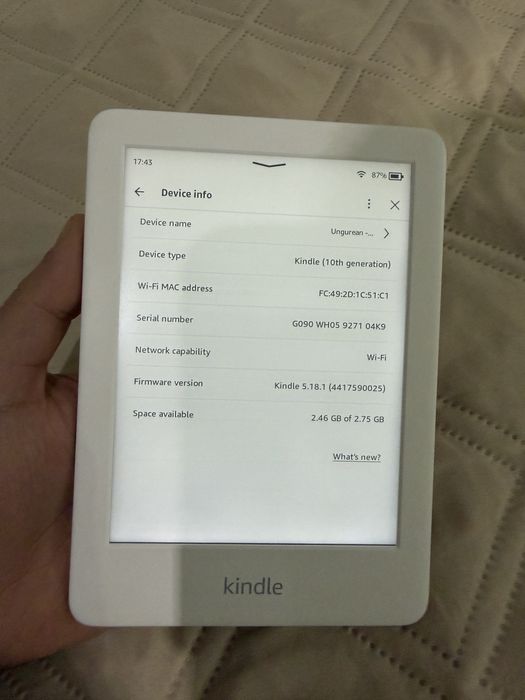 Vand ebook Kindle 10th