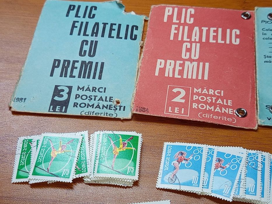 Lot de 4 plicuri filatelice cu premii,anul 1981, perioada comunistă