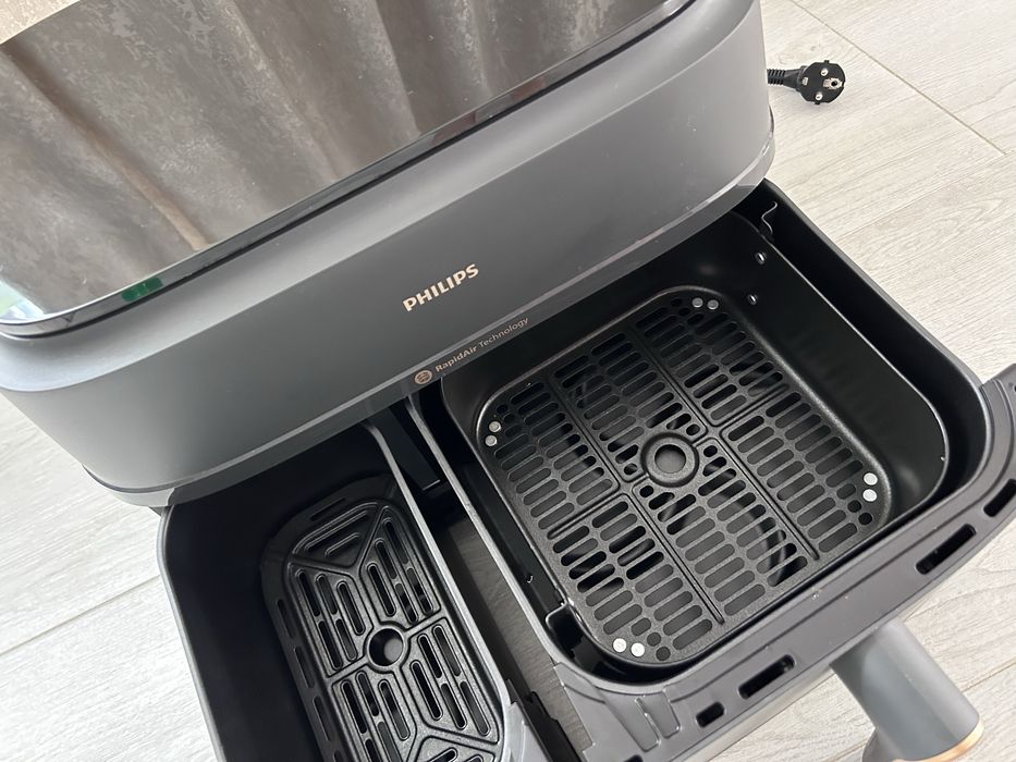 Friteuză cu aer cald dublă Philips Seria 3000 – 9L, 2750W – aproape nouă