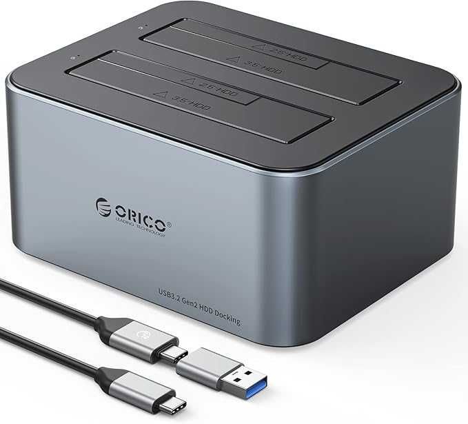 Док-станция ORICO 2-Bay (2.5" / 3.5" SATA HDD/SSD) для жестких дисков