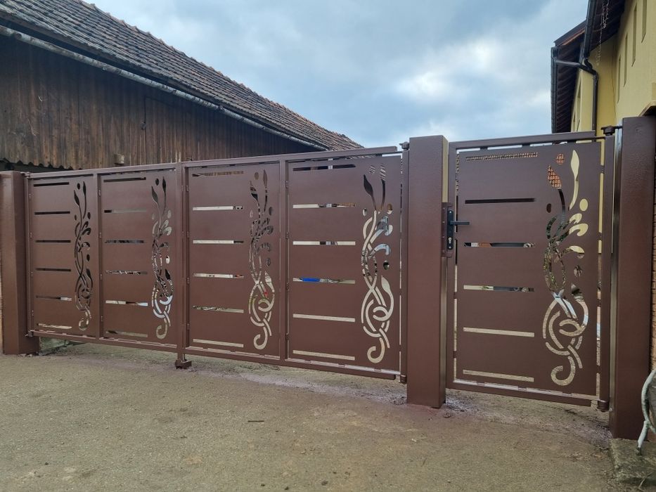 Porți si panouri de gard din tabla debitata cu plasma cnc