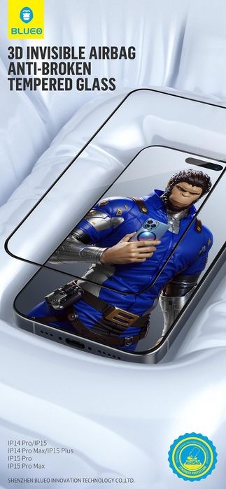 Blueo 3d invisible airbag tempered glass - стъклено защитно покритие з
