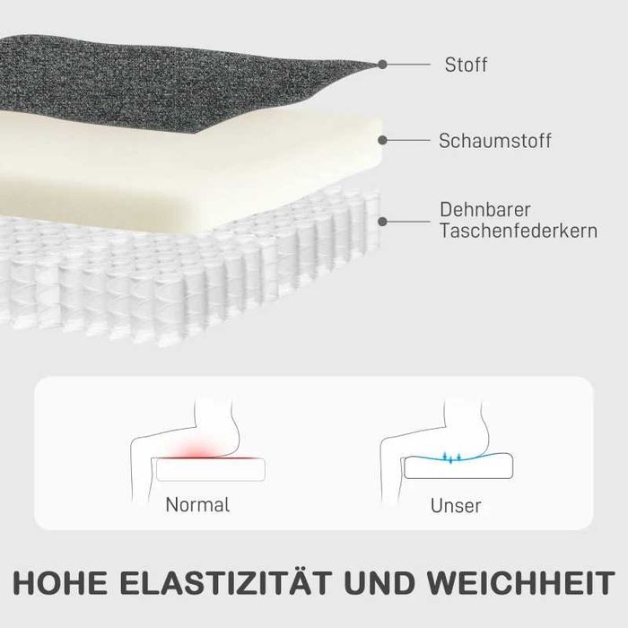 HOMCOM Реклайнер, Регулируем кресло с регулируема поставка за крака